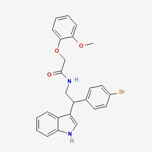 N-[2-(4-bromophenyl)-2-(1H-indol-3-yl)ethyl]-2-(2-methoxyphenoxy)acetamide