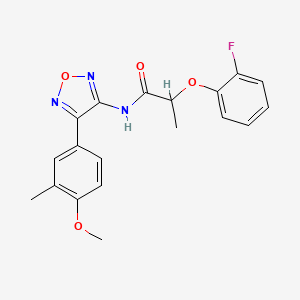 molecular formula C19H18FN3O4 B11345764 2-(2-fluorophenoxy)-N-[4-(4-methoxy-3-methylphenyl)-1,2,5-oxadiazol-3-yl]propanamide 