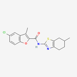 5-chloro-3-methyl-N-(6-methyl-4,5,6,7-tetrahydro-1,3-benzothiazol-2-yl)-1-benzofuran-2-carboxamide