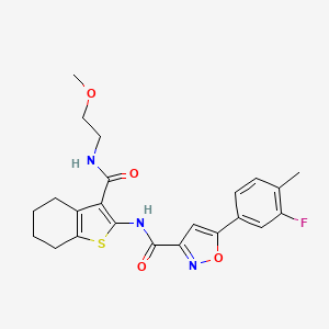 5-(3-fluoro-4-methylphenyl)-N-{3-[(2-methoxyethyl)carbamoyl]-4,5,6,7-tetrahydro-1-benzothiophen-2-yl}-1,2-oxazole-3-carboxamide