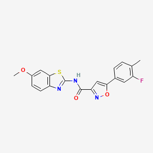 5-(3-fluoro-4-methylphenyl)-N-(6-methoxy-1,3-benzothiazol-2-yl)-1,2-oxazole-3-carboxamide