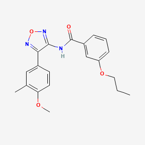 molecular formula C20H21N3O4 B11345795 N-[4-(4-methoxy-3-methylphenyl)-1,2,5-oxadiazol-3-yl]-3-propoxybenzamide 