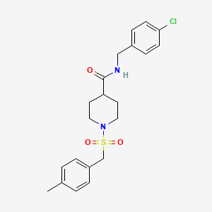 molecular formula C21H25ClN2O3S B11345796 N-(4-chlorobenzyl)-1-[(4-methylbenzyl)sulfonyl]piperidine-4-carboxamide 