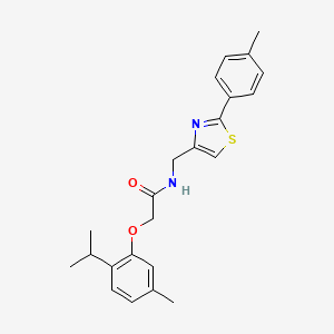 molecular formula C23H26N2O2S B11345812 N-{[2-(4-methylphenyl)-1,3-thiazol-4-yl]methyl}-2-[5-methyl-2-(propan-2-yl)phenoxy]acetamide 