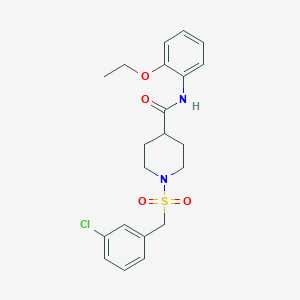 molecular formula C21H25ClN2O4S B11345831 1-[(3-chlorobenzyl)sulfonyl]-N-(2-ethoxyphenyl)piperidine-4-carboxamide 