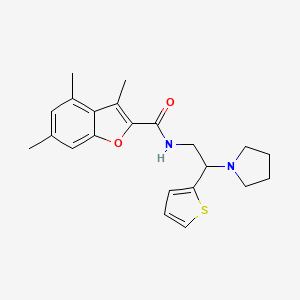 3,4,6-trimethyl-N-[2-(pyrrolidin-1-yl)-2-(thiophen-2-yl)ethyl]-1-benzofuran-2-carboxamide