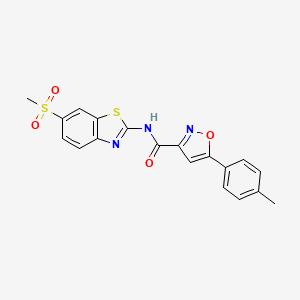 5-(4-methylphenyl)-N-[6-(methylsulfonyl)-1,3-benzothiazol-2-yl]-1,2-oxazole-3-carboxamide