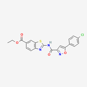 Ethyl 2-({[5-(4-chlorophenyl)-1,2-oxazol-3-yl]carbonyl}amino)-1,3-benzothiazole-6-carboxylate