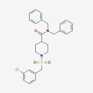 molecular formula C27H29ClN2O3S B11345910 N,N-dibenzyl-1-[(3-chlorobenzyl)sulfonyl]piperidine-4-carboxamide 