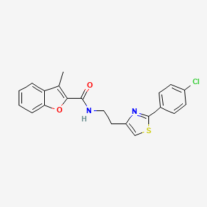 N-{2-[2-(4-chlorophenyl)-1,3-thiazol-4-yl]ethyl}-3-methyl-1-benzofuran-2-carboxamide