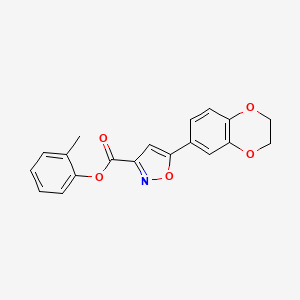 2-Methylphenyl 5-(2,3-dihydro-1,4-benzodioxin-6-yl)-1,2-oxazole-3-carboxylate