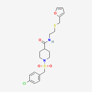 1-[(4-chlorobenzyl)sulfonyl]-N-{2-[(furan-2-ylmethyl)sulfanyl]ethyl}piperidine-4-carboxamide