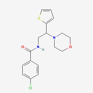 molecular formula C17H19ClN2O2S B11345990 4-chloro-N-[2-(morpholin-4-yl)-2-(thiophen-2-yl)ethyl]benzamide 