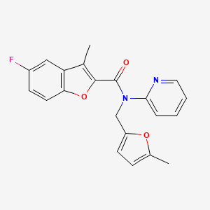 5-fluoro-3-methyl-N-[(5-methylfuran-2-yl)methyl]-N-(pyridin-2-yl)-1-benzofuran-2-carboxamide