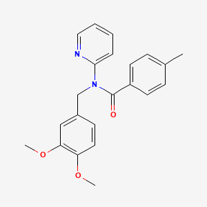 molecular formula C22H22N2O3 B11346005 N-(3,4-dimethoxybenzyl)-4-methyl-N-(pyridin-2-yl)benzamide 