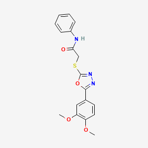 2-{[5-(3,4-dimethoxyphenyl)-1,3,4-oxadiazol-2-yl]sulfanyl}-N-phenylacetamide