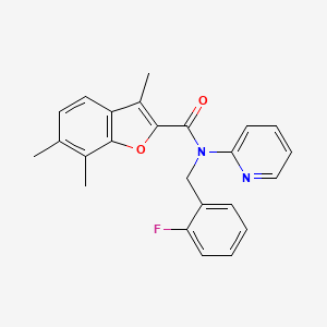 N-(2-fluorobenzyl)-3,6,7-trimethyl-N-(pyridin-2-yl)-1-benzofuran-2-carboxamide