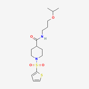 molecular formula C16H26N2O4S2 B11346124 N-[3-(propan-2-yloxy)propyl]-1-(thiophen-2-ylsulfonyl)piperidine-4-carboxamide 