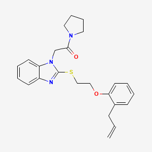 molecular formula C24H27N3O2S B11346128 2-[2-({2-[2-(prop-2-en-1-yl)phenoxy]ethyl}sulfanyl)-1H-benzimidazol-1-yl]-1-(pyrrolidin-1-yl)ethanone 