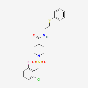 1-[(2-chloro-6-fluorobenzyl)sulfonyl]-N-[2-(phenylsulfanyl)ethyl]piperidine-4-carboxamide