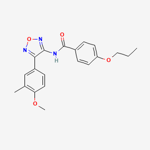 molecular formula C20H21N3O4 B11346157 N-[4-(4-methoxy-3-methylphenyl)-1,2,5-oxadiazol-3-yl]-4-propoxybenzamide 