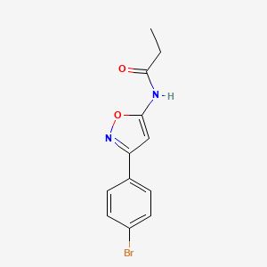 molecular formula C12H11BrN2O2 B11346173 N-[3-(4-bromophenyl)-1,2-oxazol-5-yl]propanamide 