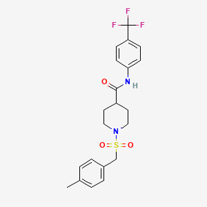 molecular formula C21H23F3N2O3S B11346181 1-[(4-methylbenzyl)sulfonyl]-N-[4-(trifluoromethyl)phenyl]piperidine-4-carboxamide 