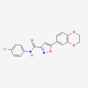 N-(4-chlorophenyl)-5-(2,3-dihydro-1,4-benzodioxin-6-yl)-1,2-oxazole-3-carboxamide