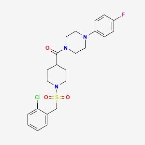 molecular formula C23H27ClFN3O3S B11346196 {1-[(2-Chlorobenzyl)sulfonyl]piperidin-4-yl}[4-(4-fluorophenyl)piperazin-1-yl]methanone 