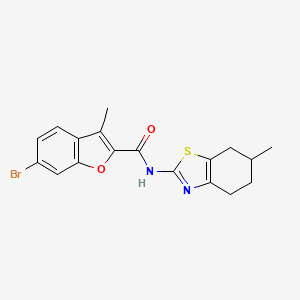 6-bromo-3-methyl-N-(6-methyl-4,5,6,7-tetrahydro-1,3-benzothiazol-2-yl)-1-benzofuran-2-carboxamide