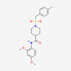 molecular formula C22H28N2O5S B11346288 N-(2,4-dimethoxyphenyl)-1-[(4-methylbenzyl)sulfonyl]piperidine-4-carboxamide 