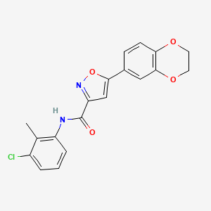 N-(3-chloro-2-methylphenyl)-5-(2,3-dihydro-1,4-benzodioxin-6-yl)-1,2-oxazole-3-carboxamide