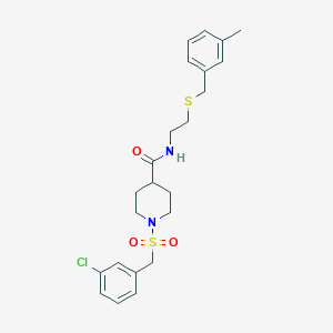 molecular formula C23H29ClN2O3S2 B11346293 1-[(3-chlorobenzyl)sulfonyl]-N-{2-[(3-methylbenzyl)sulfanyl]ethyl}piperidine-4-carboxamide 