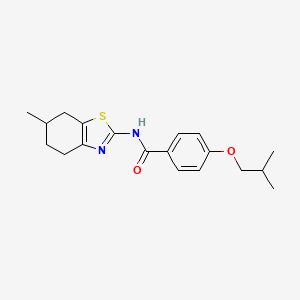 molecular formula C19H24N2O2S B11346317 4-(2-methylpropoxy)-N-(6-methyl-4,5,6,7-tetrahydro-1,3-benzothiazol-2-yl)benzamide 