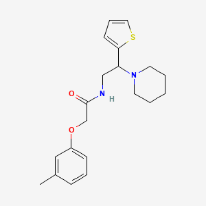 molecular formula C20H26N2O2S B11346324 2-(3-methylphenoxy)-N-[2-(piperidin-1-yl)-2-(thiophen-2-yl)ethyl]acetamide 