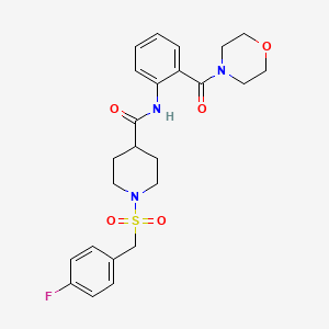 molecular formula C24H28FN3O5S B11346327 1-[(4-fluorobenzyl)sulfonyl]-N-[2-(morpholin-4-ylcarbonyl)phenyl]piperidine-4-carboxamide 