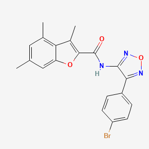 molecular formula C20H16BrN3O3 B11346353 N-[4-(4-bromophenyl)-1,2,5-oxadiazol-3-yl]-3,4,6-trimethyl-1-benzofuran-2-carboxamide 