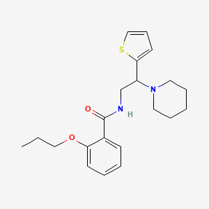 molecular formula C21H28N2O2S B11346363 N-[2-(piperidin-1-yl)-2-(thiophen-2-yl)ethyl]-2-propoxybenzamide 