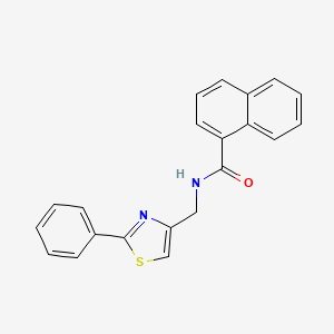 molecular formula C21H16N2OS B11346392 N-[(2-phenyl-1,3-thiazol-4-yl)methyl]naphthalene-1-carboxamide 