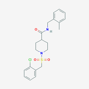 molecular formula C21H25ClN2O3S B11346395 1-[(2-chlorobenzyl)sulfonyl]-N-(2-methylbenzyl)piperidine-4-carboxamide 