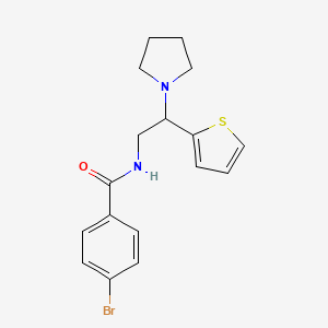 molecular formula C17H19BrN2OS B11346419 4-bromo-N-[2-(pyrrolidin-1-yl)-2-(thiophen-2-yl)ethyl]benzamide 