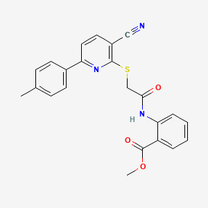 Methyl 2-[({[3-cyano-6-(4-methylphenyl)pyridin-2-yl]sulfanyl}acetyl)amino]benzoate