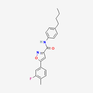 molecular formula C21H21FN2O2 B11346430 N-(4-butylphenyl)-5-(3-fluoro-4-methylphenyl)-1,2-oxazole-3-carboxamide 