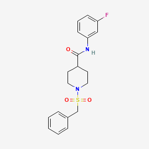 molecular formula C19H21FN2O3S B11346435 1-(benzylsulfonyl)-N-(3-fluorophenyl)piperidine-4-carboxamide 