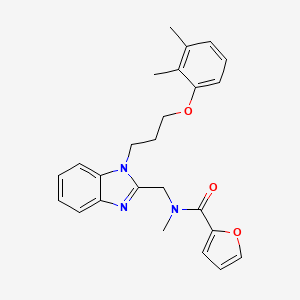 molecular formula C25H27N3O3 B11346440 N-({1-[3-(2,3-dimethylphenoxy)propyl]-1H-benzimidazol-2-yl}methyl)-N-methylfuran-2-carboxamide 