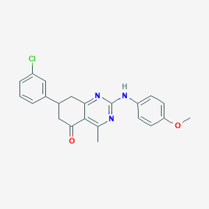 7-(3-chlorophenyl)-2-[(4-methoxyphenyl)amino]-4-methyl-7,8-dihydroquinazolin-5(6H)-one