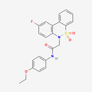 N-(4-ethoxyphenyl)-2-(9-fluoro-5,5-dioxido-6H-dibenzo[c,e][1,2]thiazin-6-yl)acetamide