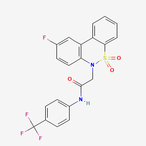 2-(9-fluoro-5,5-dioxido-6H-dibenzo[c,e][1,2]thiazin-6-yl)-N-[4-(trifluoromethyl)phenyl]acetamide