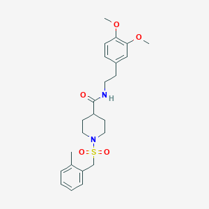 molecular formula C24H32N2O5S B11346457 N-[2-(3,4-dimethoxyphenyl)ethyl]-1-[(2-methylbenzyl)sulfonyl]piperidine-4-carboxamide 