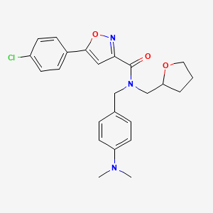 molecular formula C24H26ClN3O3 B11346474 5-(4-chlorophenyl)-N-[4-(dimethylamino)benzyl]-N-(tetrahydrofuran-2-ylmethyl)-1,2-oxazole-3-carboxamide 